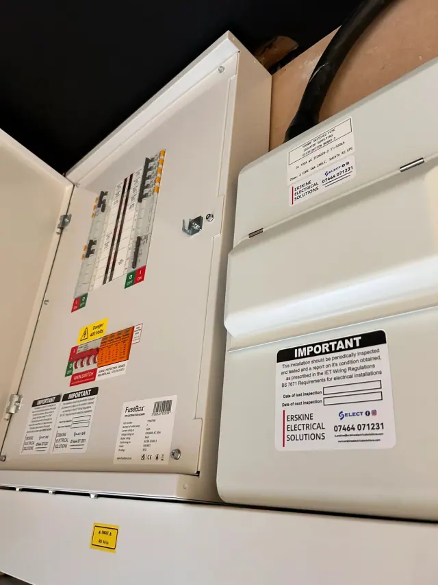 Consumer unit installation by Erskine Electrical Solutions